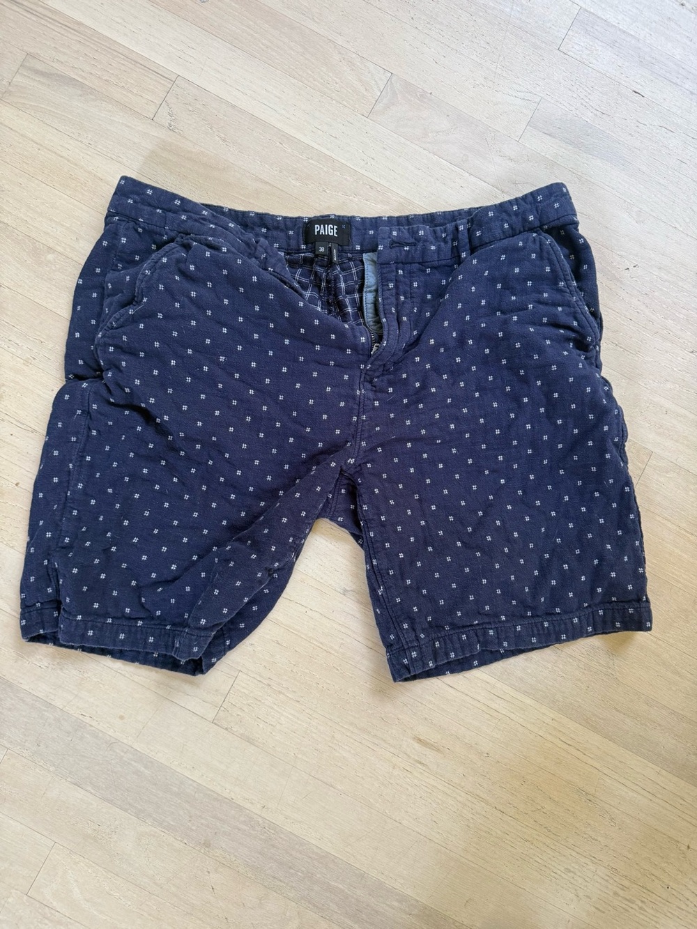 PAIGE Men's Navy Short with Micro Dot Pattern